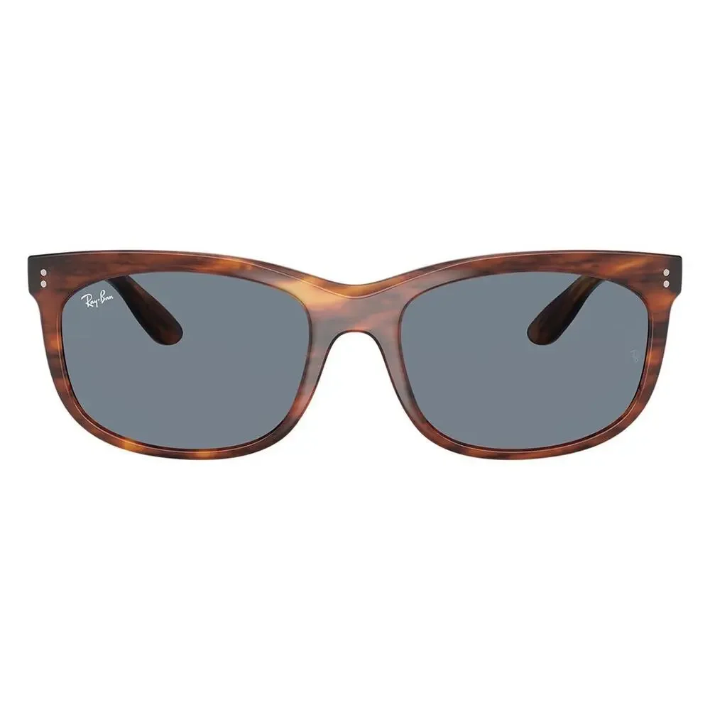NEW Ray-Ban Unisex Balorette Striped Havana Pillow Frame Blue‎ Lens Sunglasses